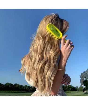 Comb Women's Scalp Massage Comb Hair Brush Women's Hollowed Out Home Salon Hair Styling Tool Comb Wide Tooth Comb (Color : Fluorescent green) - Buy Online on GoSupps.com