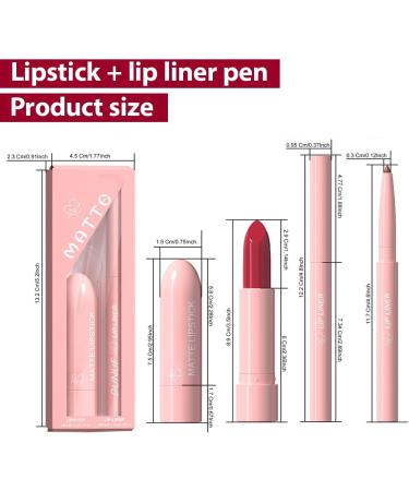 NHPY 1 x matte lip liner with lipstick water resistant lasts 24 hours stain resistant highly pigmented soft lip contour - Buy Online on GoSupps.com