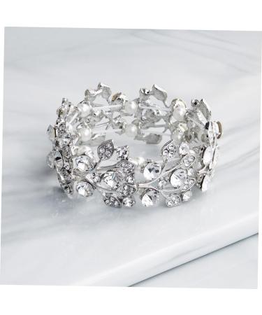 Shop Gatuida Pearl Tennis Bracelet - Stretchy Rhinestone Cuff Bracelet for Women - Elegant Open Bangle Design - International Shipping Available - Buy Online on GoSupps.com