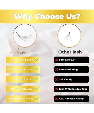 KAMI LASHY 500 Promade Fan Eyelash Extension Kit - Ultra Speed Lashes, Natural Looking, C/CC/D Curl, 0.03/0.05/0.07mm Thickness, 8-15mm Length, Easy 3D-16D Volume Application (10D-0.03 C 12mm) - Buy Online on GoSupps.com