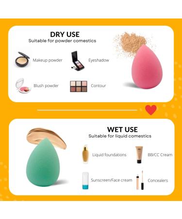 10 Pcs Multi-colored Makeup Sponge Set for Liquid, Cream, and Powder Foundations - Buy Online on GoSupps.com