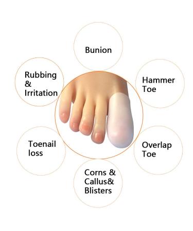 Hoogoo Big Toe Caps 10 Pack - Gel Toe Sleeves for Big Toe - Silicone Protectors for Men & Women - Buy Online on GoSupps.com