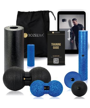 Bozeera |Fascia ball set fascia rolls set |3x fascia roll mini small 2x fascia duoball 2x fascia ball |Fascia roller back spine feet etc.Including video instructions poster & bag