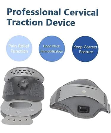 Adjustable Cervical Traction Device with Heating Function - 3-Speed Temp & 5 Height Settings for Neck Pain Relief - Buy Online on GoSupps.com