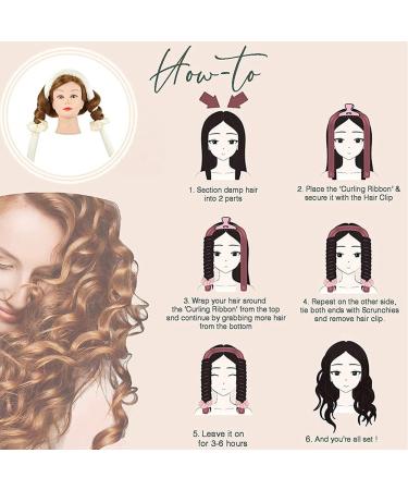 Silk Heatless Hair Curlers for Long Hair - Overnight Headband Rollers for Natural Hair - No Heat Flexible Rods - Champagne - Buy Online on GoSupps.com