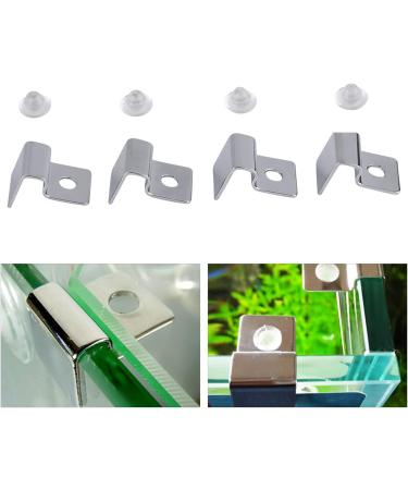 Zerodis 4pcs Stainless Steel Fish Glass Cover Support Bracket Aquarium Cover Glass Clip Holder Lid Bracket Fish Protection(6mm) - Buy Online on GoSupps.com
