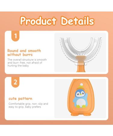 3 Pack Kids U-Shaped Toothbrush Food Grade Soft Silicone Brush Head 360 Whole Mouth Manual Training Tooth Brush for Toddlers and Children 6-12 Years Old - Buy Online on GoSupps.com