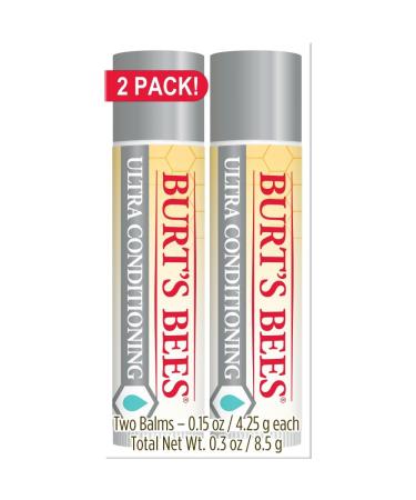 Burts Bees 2 Pack Ultra Conditioning Lip Balm 0.3 OZ 0.15 Ounce (Pack of 2)