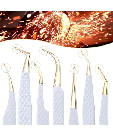 Premium Stainless Steel Tweezers Set for Eyelash Extensions & Eyebrows - Precision Makeup Tools for Beauty Enthusiasts - Buy Online on GoSupps.com