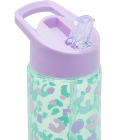 700ml Leopard Print Water Bottle with Straw - Light Blue | Stylish Hydration Choice - Buy Online on GoSupps.com