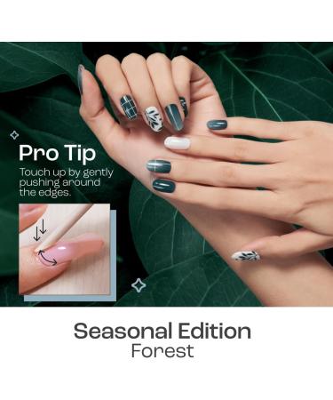 Gya Labs Nail Stickers - 20 Pcs Semi-Cured Gel Nail Strips for Women - Long Lasting, Easy to Apply Nail Art Kit - Forest Seasonal Design - Buy Online on GoSupps.com