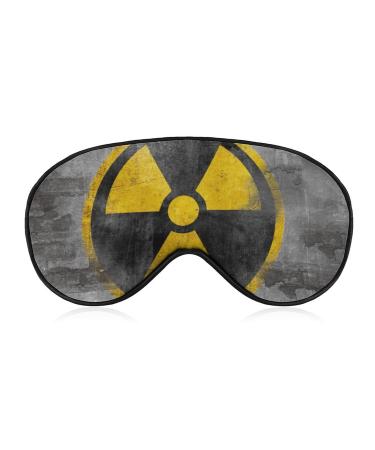 Yellow Nuclear Radioactive Symbol Reactor Sign Sleep Mask Eye Cover for Sleeping Blindfold with Adjustable Strap Blocks Light Night Travel Nap for Men Women