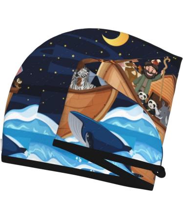 Ultra Plush Microfiber Hair Towel Wrap - Ultra Absorbent Turban for Curly Long & Thick Hair | Noah's Ark Ocean Scene - Buy Online on GoSupps.com