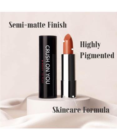 CRUSH ON YOU Vegan Lipstick - Caramel Orange Undertones - Satin Finish (337 Just Like Honey) - Buy Online on GoSupps.com