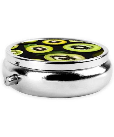 Green Kiwiround Pill Box | 3-Compartment Portable Travel Organizer for Purse & Pocket - Ideal for International Shipping - Buy Online on GoSupps.com