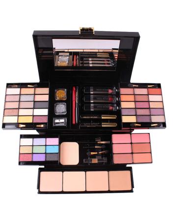 MUUZONING 39 Colours Mix Eyeshadow Concealer Lip Gloss Pressed Powder and Powder Blusher Makeup Palette Set Kit - Makeup Toiletries Palette For Daily Use N406