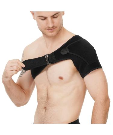 Shoulder Brace for Women and Men, Pain Relief Support Compression Torn Joint Tendonitis Bursitis Stability Strap Dislocated Subluxation Neck Stabilizer Tendinitis-for Both Left and Right Arm (Black)