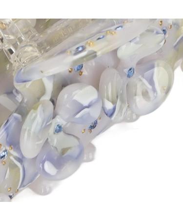 HUSHUI Hair Claw Clips Non Slip Flower Claw Clips Elegant Flower Design Spring Claw Clip for Women and Girls Thin Thick Hair (Light Blue) - Buy Online on GoSupps.com
