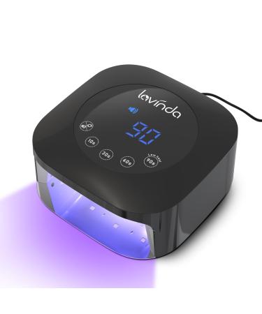 Lavinda UV LED Nail Lamp 54W UV Nail Light for Gel Polish Acrylic Nails Professional Gel Nail Lamp with Auto Sensor Fast Curing Nail Dryer 4 Timer Settings Nail Art Tools for Salon Home Use Black-Plug in