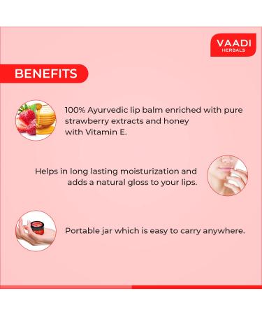 Buy Vaadi Herbals Strawberry & Honey Lip Balm - 10g Pack of 4 | Best Hydrating Lip Care for Soft Lips | International Shipping Available - Buy Online on GoSupps.com
