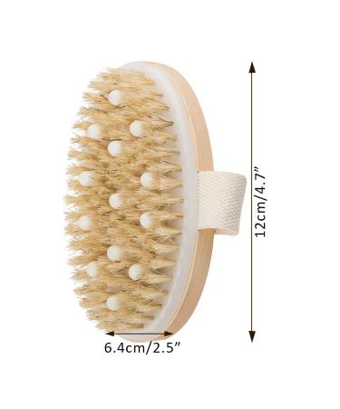 2-Pack Body Brush Set - Sourcetone Natural Wild Boar Bristle Massage Brushes for Soft Glowing Skin - Wet & Dry Use - Buy Online on GoSupps.com
