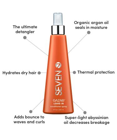 Satara Leave In Conditioner Spray - Moisturize & Detangle Curly or Straight Hair with Organic Argan Oil - Cruelty Free | SEVEN - Buy Online on GoSupps.com