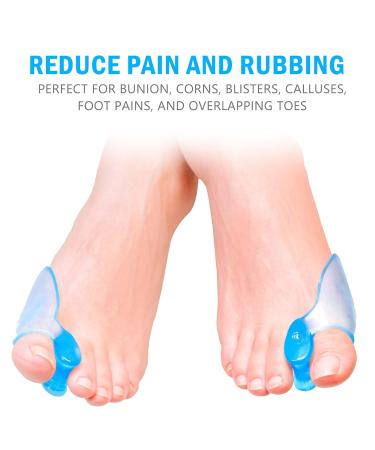 Bunion Cushion Protector 1 Pair - Toe Separator Gel Pads for Foot Pain Relief - Self Pedicure Corns Treatment - Blue, One Size - Buy Online on GoSupps.com