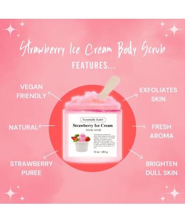 Strawberry Ice Cream Body Scrub 10 oz - Natural Refreshing and Fragrant Skin Care | Ideal Mother s Day Gift - Buy Online on GoSupps.com