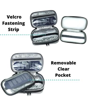 INSULUV Insulin Cooler Travel Case with 4 Ice Packs - Grey | Travel Case for Insulin, Pens, Glucose Meter & Diabetic Supplies - Buy Online on GoSupps.com