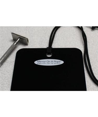 Premium Shatterproof Waterproof Shower Mirror on a Rope - Large Size, Fog-Free with Stainless Steel Hooks - Black - Buy Online on GoSupps.com