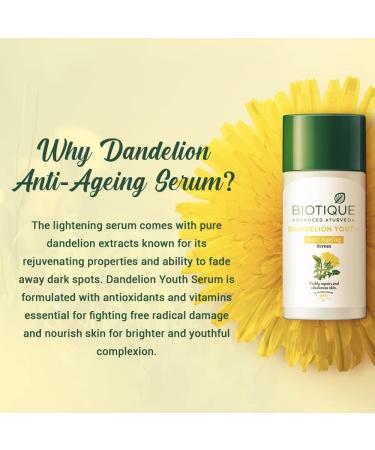 Biotique Bio Dandelion Visibly Ageless Serum 40ml | All Skin Types - Buy Online on GoSupps.com
