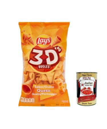 Italian Gourmet E.R. Lay's 3D's Cheese Flavored Bugles 6-pack of 100g cheese-flavored potato chips + 400g Italian Gourmet Polpa