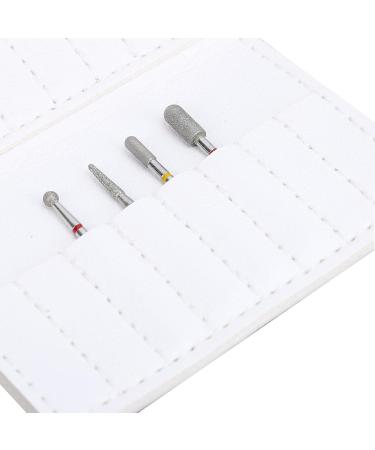 Sonew Nail Drill Bits with Storage Bag Waterproof PU Leather Nail Grinding Bits Organizer for Home Travel Salon - Buy Online on GoSupps.com