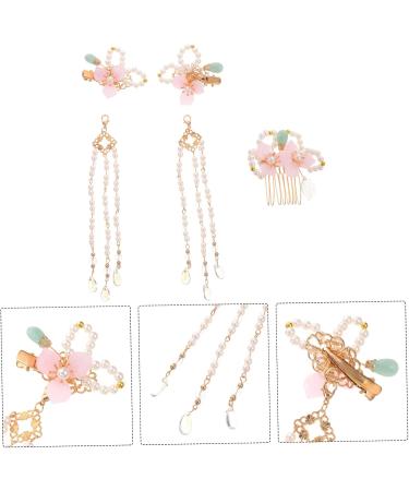 FRCOLOR Comb Sets comb kimono hair barrettes japanese hair chinese hair barrette wedding headwear flower tassel clip flower tassel barrettes hair clip Hanfu pearl hair Wedding - Buy Online on GoSupps.com