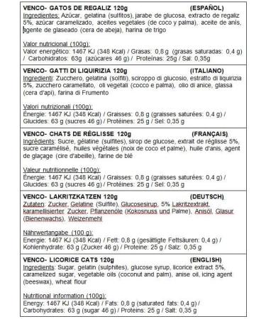 Venco - Licorice Cats (12 units of 120g) - Buy Online on GoSupps.com
