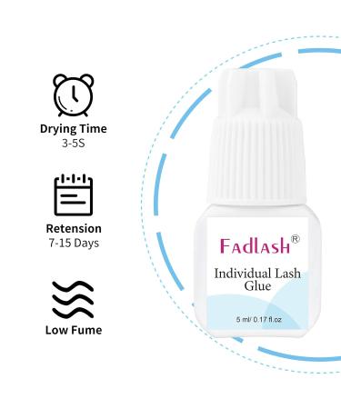 Individual Lash Glue for DIY Cluster Lashes - Fast Drying 3-5 Seconds Long Lasting 7-15 Days 5ml - Ideal for Eyelash Extensions - Buy Online on GoSupps.com