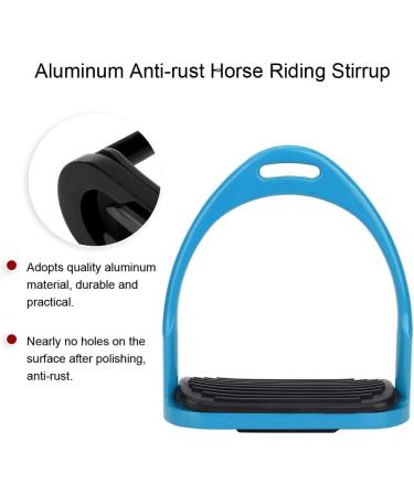 Pssopp Horse Riding Stirrups Anti-rust Aluminum Equestrian Stirrup Colorful Horse Riding Racing Equipment Saddle Accessories with Rubber Pad(Blue) - Buy Online on GoSupps.com