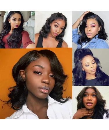 Tnice 8A Grade Brazilian Body Wave Hair Extensions - 100% Virgin Human Hair 50g 4 Bundle Set Natural Black 8 Inch - Buy Online on GoSupps.com