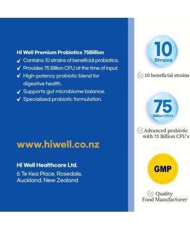 (Pack of 2) Hi Well Premium Probiotics 60Vegetarian Capsules - Buy Online on GoSupps.com