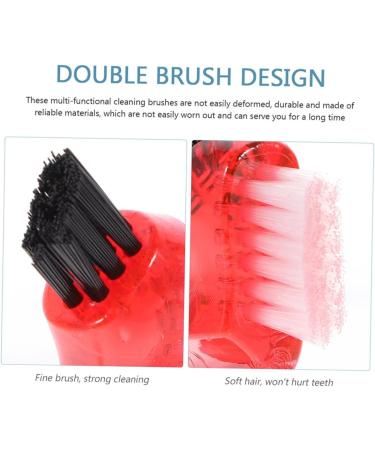 Orfofe 3-Piece Portable Prosthetic Toothbrush Set - Double-Sided Mini Cleaning Tool for Personal Care - Buy Online on GoSupps.com