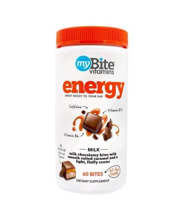 Energy Milk Chocolate Bites with Caffeine Vitamin B12 B6 (60 Bites)