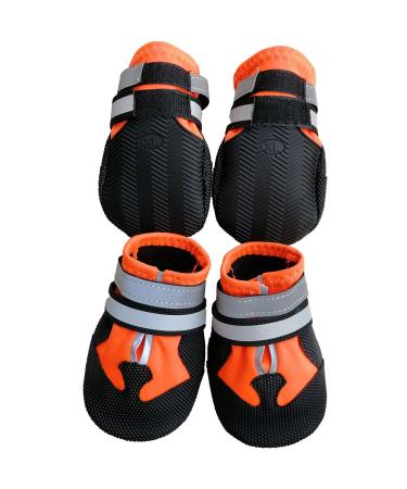 LEEKO dog shoes 4-Set waterproof anti-slip dog-deep snowshoes Paw protection with reflective straps Velcro fasteners rain shoes dog boots for small dogs orange (s) s orange - Buy Online on GoSupps.com