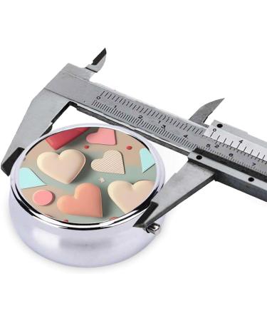 Love Pattern Round Pill Box | 3 Compartment Portable Travel Organizer for Medication - Buy Online on GoSupps.com