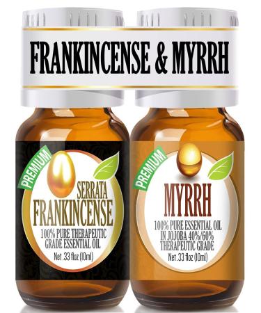 Healing Solutions Frankincense and Myrrh Essential Oil Combo Pack Therapeutic Grade Essential Oil - 2/10ml - Myrrh Essential Oil Organic - Frankincense and Myrrh Essential Oil Organic
