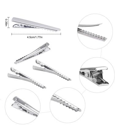 AvoDovA 100pcs Metal Crocodile Clips Hair 45mm/1.7inch Alligator Hair Clips Silver Styling Hair Clips Single Prong Teeth DIY Non-slip Hair Barrette for Women Girls Hairdressing DIY Hair Bows Making - Buy Online on GoSupps.com