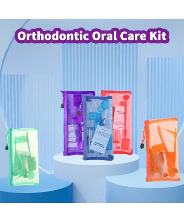 Braces Cleaning Kit - Portable Orthodontic Toothbrush & Oral Care Travel Kit - Purple - Buy Online on GoSupps.com