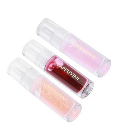 Angoily 3pcs Lip Gloss Glitter Makeup Jelly Lipstick Beautiful Lip Travel Candy Lipstick Glitter Lipstick Convenient Lipstick Lip Caring Supply Product Moisturizing Girl Liquid