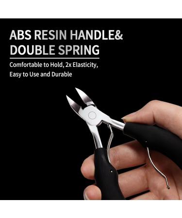 Professional Podiatrist Toenail Clippers for Ingrown & Thick Nails - Super Sharp Curved Blade Pedicure Tool (Black - Buy Online on GoSupps.com