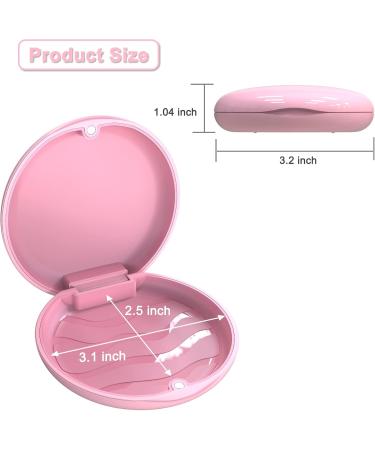 Dnom Dose of Bite: Premium Denture Container & Prosthesis Box - Pink Round with Silicone Mat - Buy Online on GoSupps.com