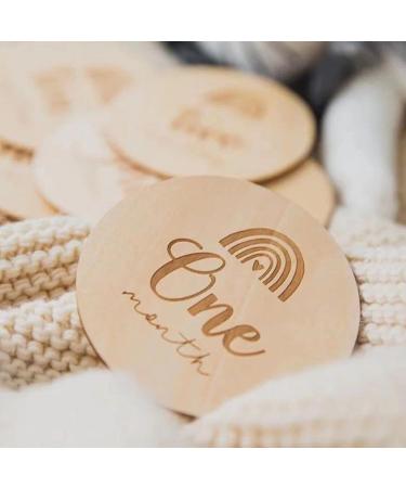 14Pcs Monthly Milestone Wood Discs Baby Milestone Discs for Photo Props Baby Shower Gifts Wooden Baby Monthly Milestone Cards - Buy Online on GoSupps.com